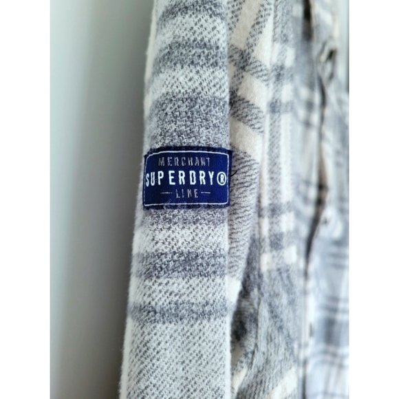 Superdry Other - SuperDry, Milled Flannel Shirt, Heather Grey & White, Size Medium